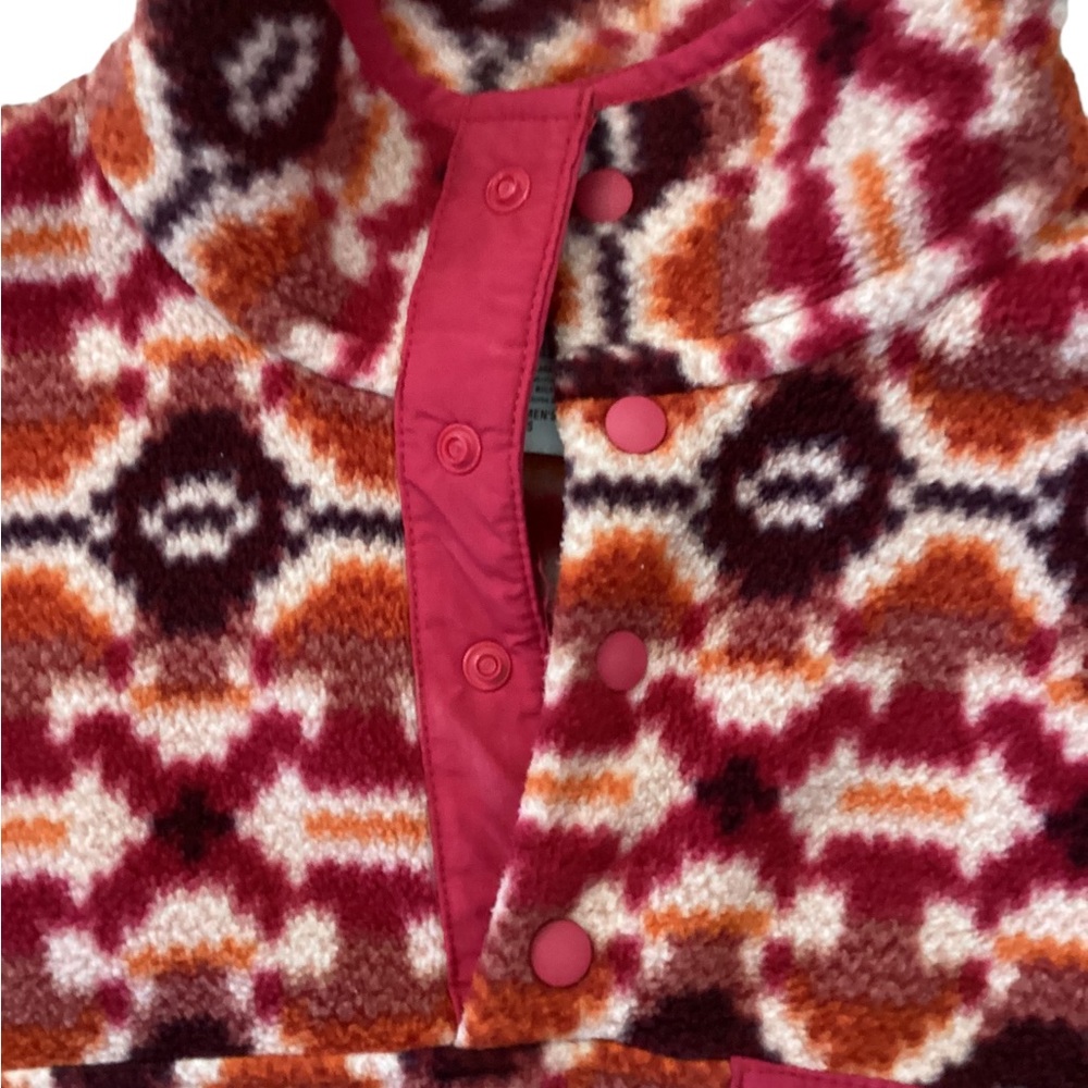 Patagonia Synchilla quarter snap pullover Pink and orange Aztec Print Size Small - Picture 6 of 8